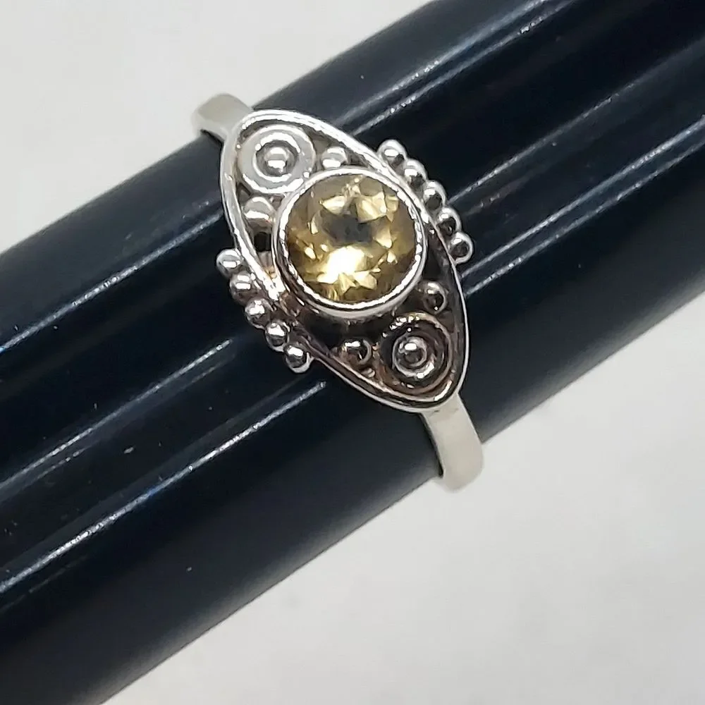 Ring 925‎ sterling silver Citrine size 6.25